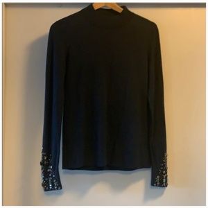 Kate Spade madison avenue jeweled Navy sweater s